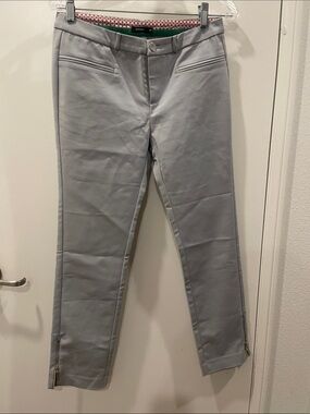 Moma Light Gray Ankle Zip Stretch Pants